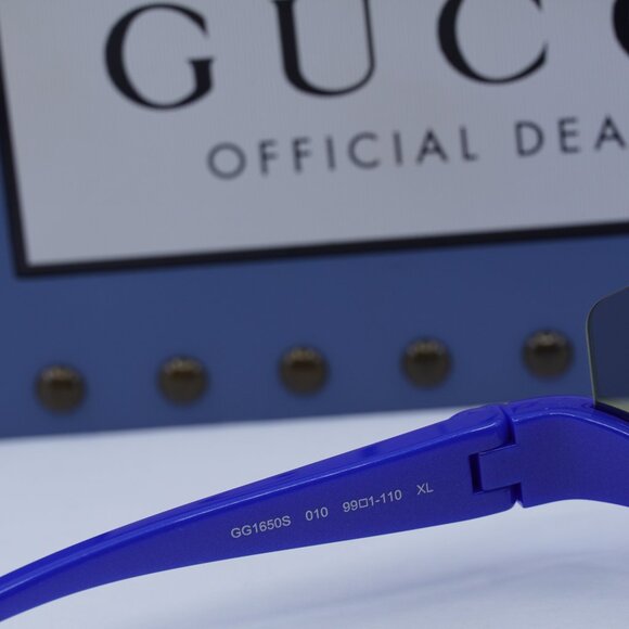 Gucci GG1650S 010 Shield Sunglasses - Blue/Blue Gradient - Lowest Price!